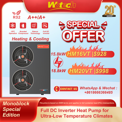 kaufen 380V Inverter R32 Monoblock Heizpumpe für Heizung und Kühlung bei -35°C Online-Herstellung
