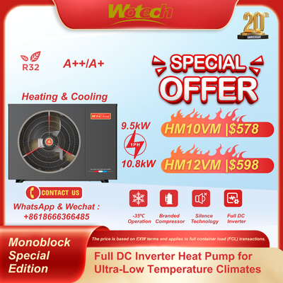 Ultra-Niedrigtemperatur-Inverter R32 Monoblock Special Edition Wärmepumpe für Fußbodenheizung